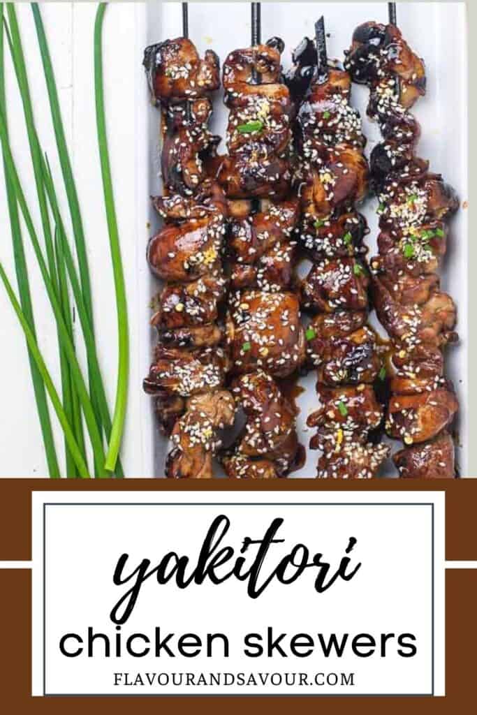 image with text for Japanese yakitori skewers