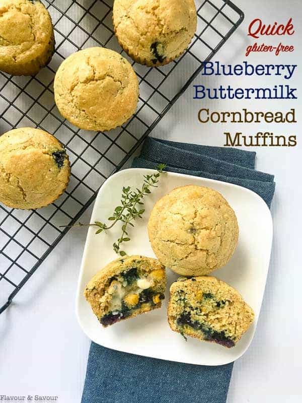 Healthy Blueberry Buttermilk Gluten-Free Cornbread Muffins