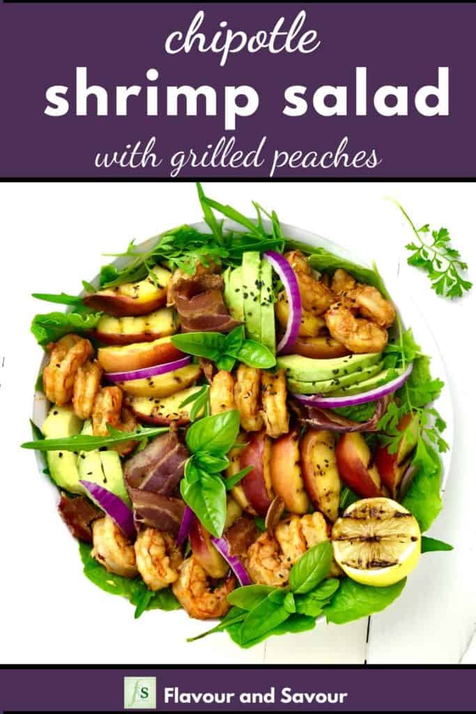 Chipotle Shrimp Salad with Grilled Peaches and Avocado