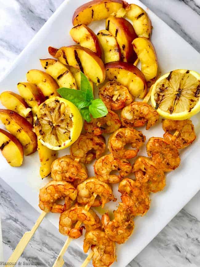 Grilled Peaches and Shrimp for Avocado Grilled Peach and Chipotle Shrimp Salad