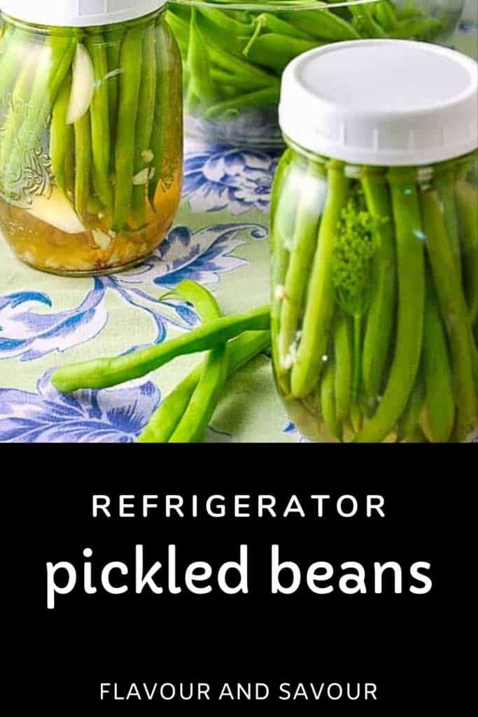 Refrigerator Pickled Beans pin with text overlay