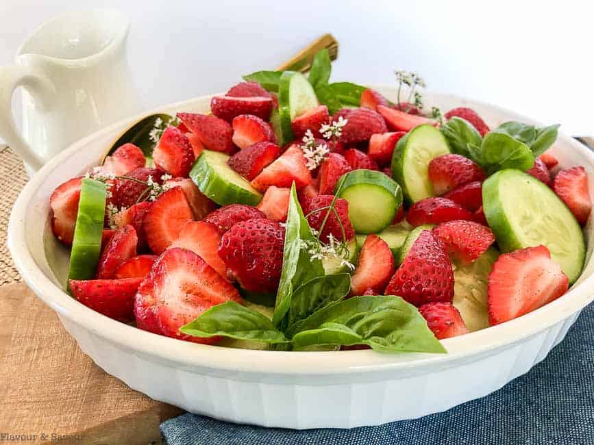 Strawberry Cucumber Salad with Creamy Lemon Dressing