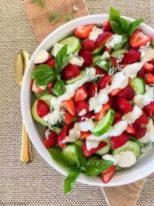 Strawberry Cucumber Salad with Creamy Lemon Dressing