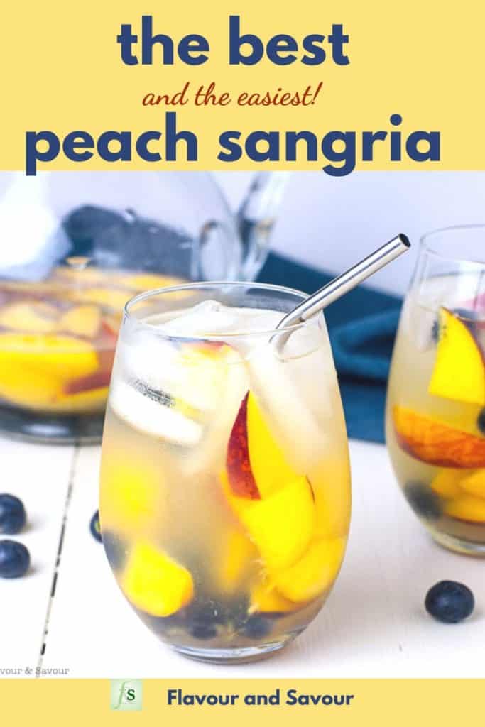 The best and easiest Peach Sangria text overlay Pinterest Pin