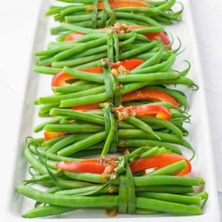 Vegetarian Green Bean Bundles with Garlic butter