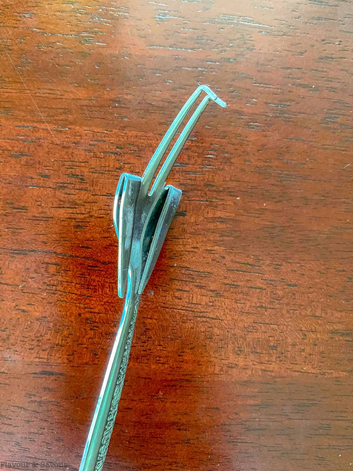 a homemade cherry pitter fork