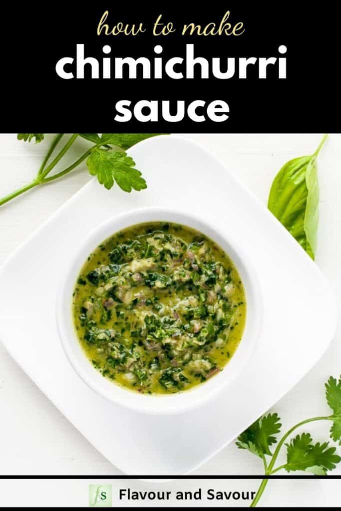 How to Make Chimichurri Sauce with text overlay