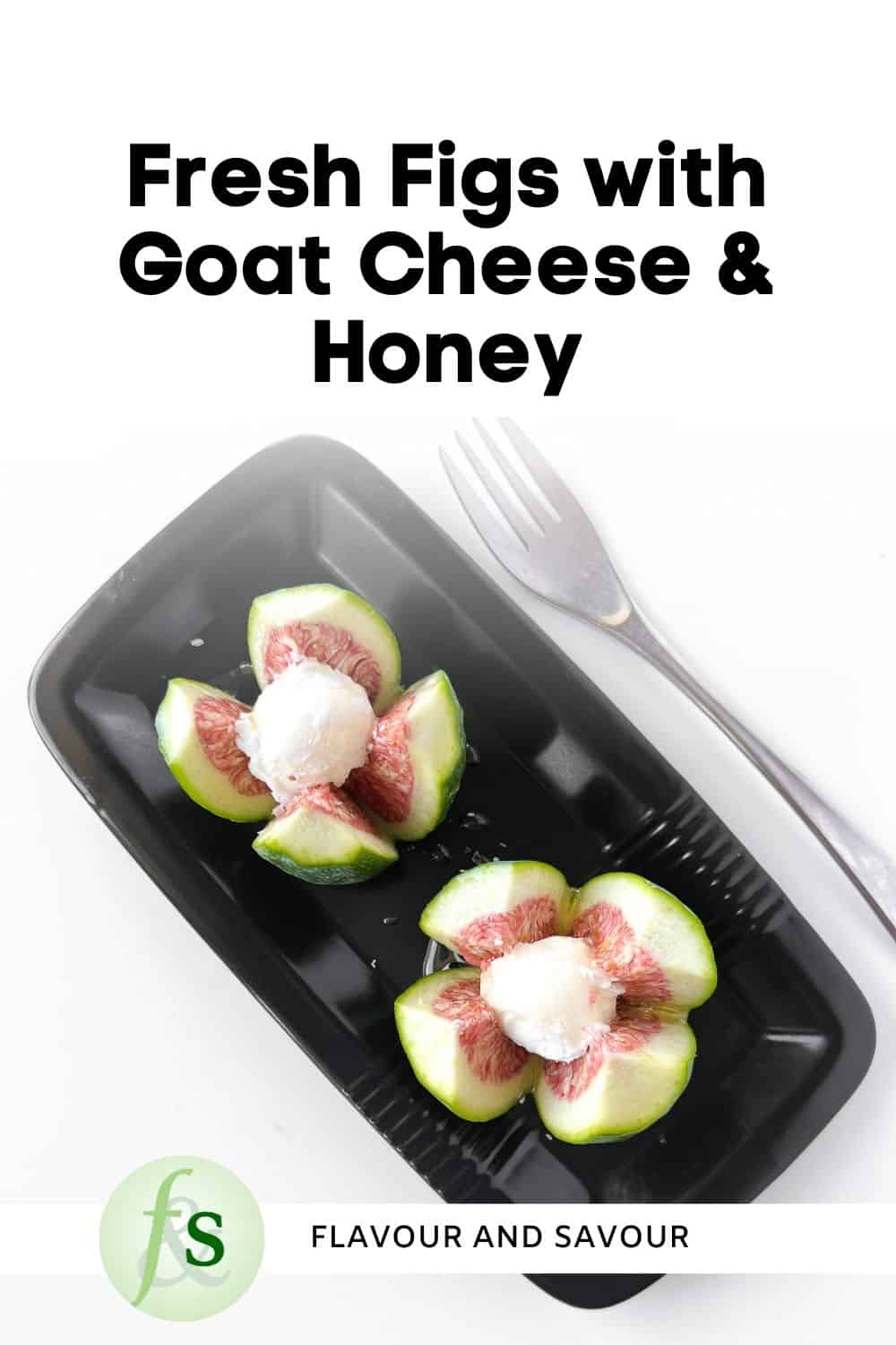 Image with text overlay for whole fresh fig appetizers.
