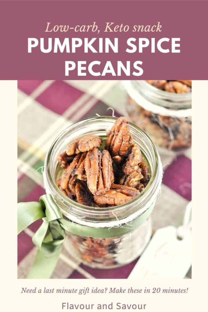 Pinterest graphic for Pumpkin Spice Pecans