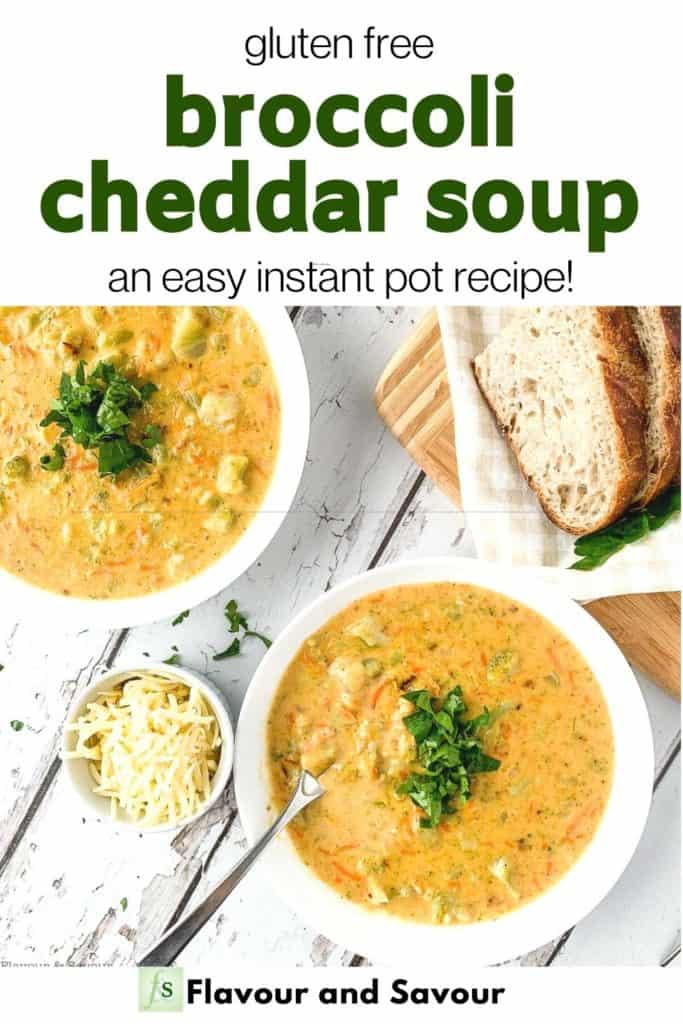 Pinterest image for Broccoli Cheddar Soup