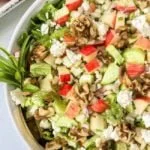 Crispy Fennel Apple Chopped Salad with Walnuts and Feta Cheese