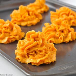 Duchess Sweet Potato mounds on a baking sheet