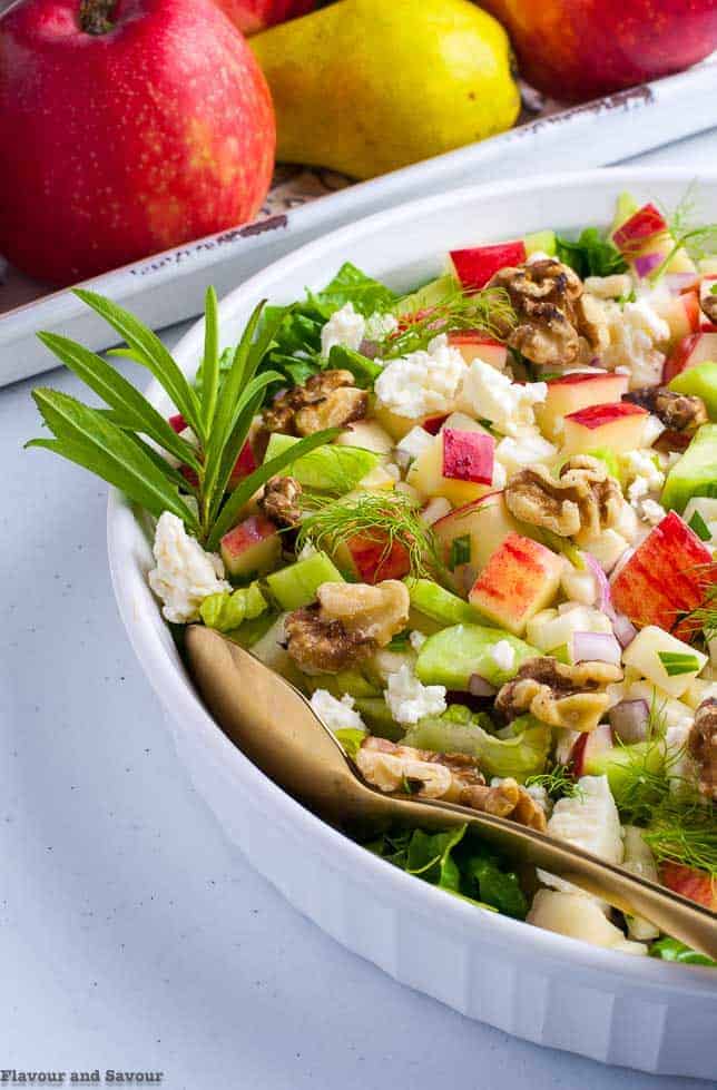 Fennel Apple Chopped Salad with walnuts and tarragon