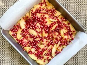 Paleo Pomegranate Apple Crumble Bars prep