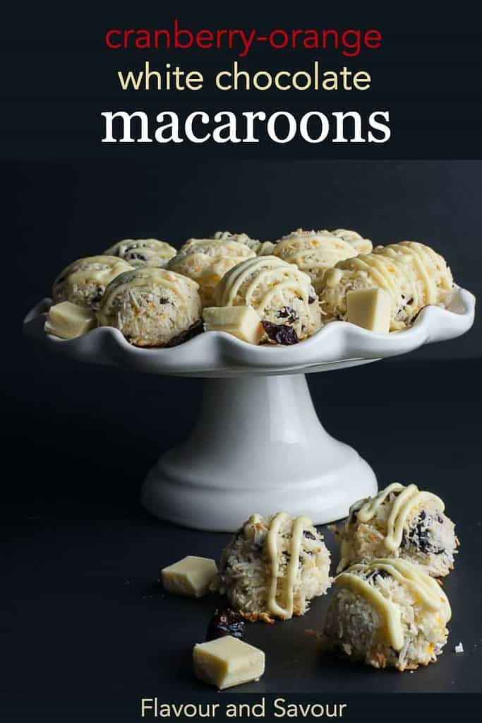 Pinterest pin for Cranberry White Chocolate Macaroons