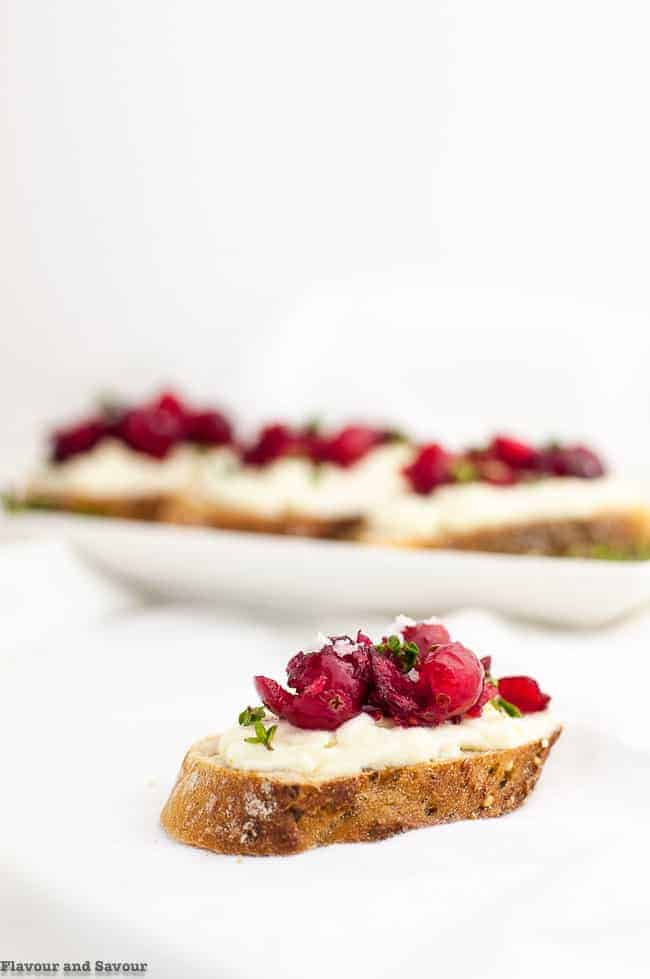 Whipped Ricotta Crostini with Cranberry