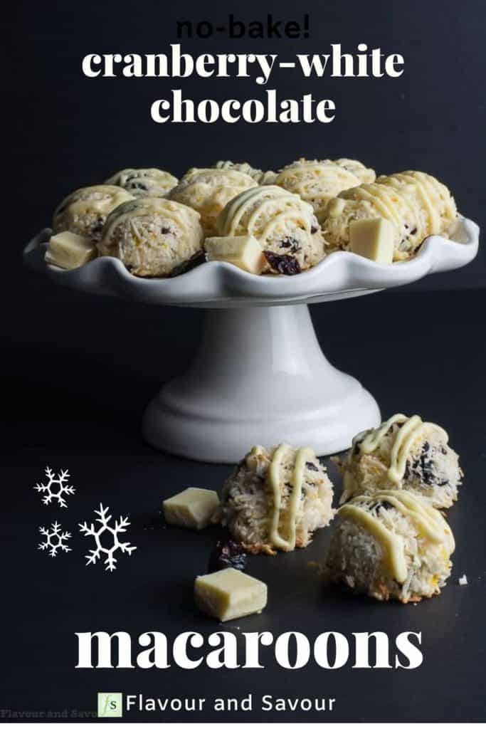 Text and image for Cranberry White Chocolate macaroons