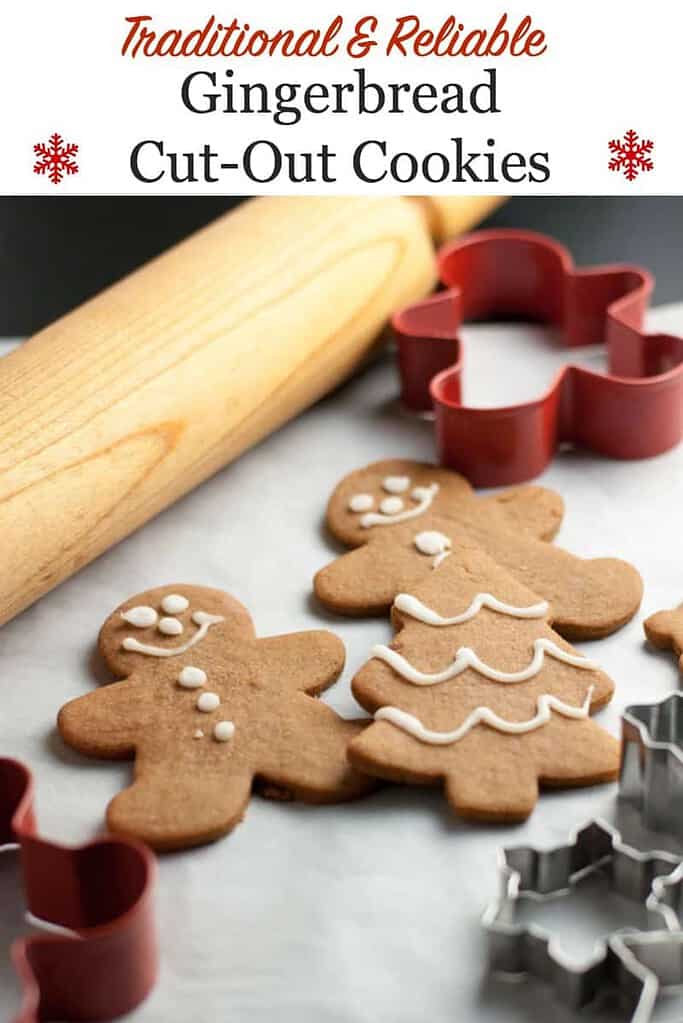 Pinterest pin for Gingerbread Cut-Out Cookies