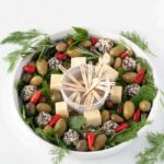 Holiday Cheese and Olive Wreath Appetizer
