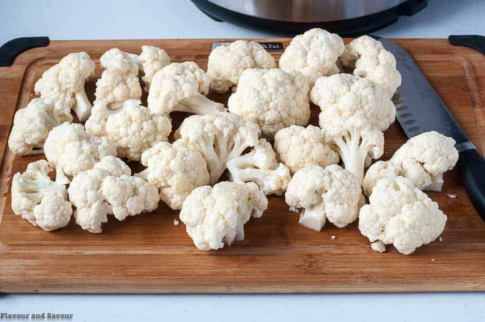 Cauliflower Florets for Instant Pot Mashed Cauliflower with Bacon and Cheese