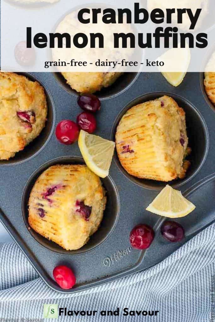 Text with image of Cranberry Lemon Muffins