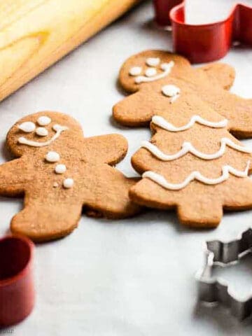 gingerbread cut-out cookies with cookie cutters