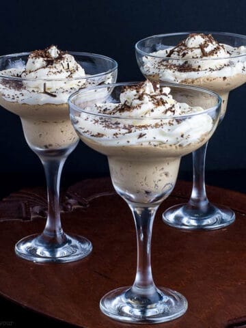 3 glasses of creamy ricotta coffee mousse