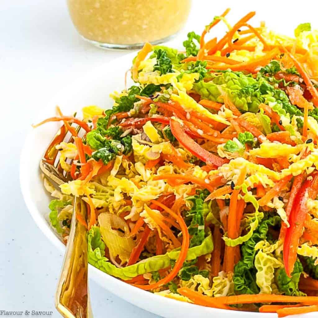 Cabbage Coleslaw with Sesame Miso Dressing Flavour and Savour