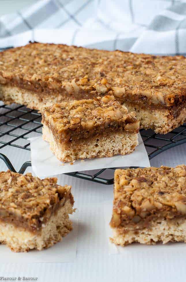 Gluten-Free Maple Walnut Squares on cooling rack