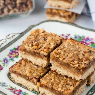 Gluten-Free Maple Walnut Squares on serving plate