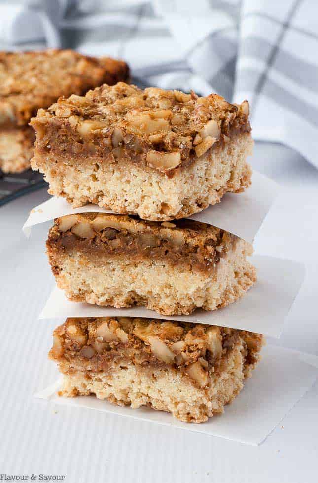 Gluten-Free Maple Walnut Squares stacked