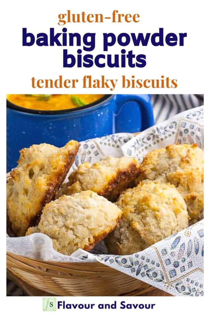 Image with text overlay Herbed Gluten-free Baking Powder Biscuits