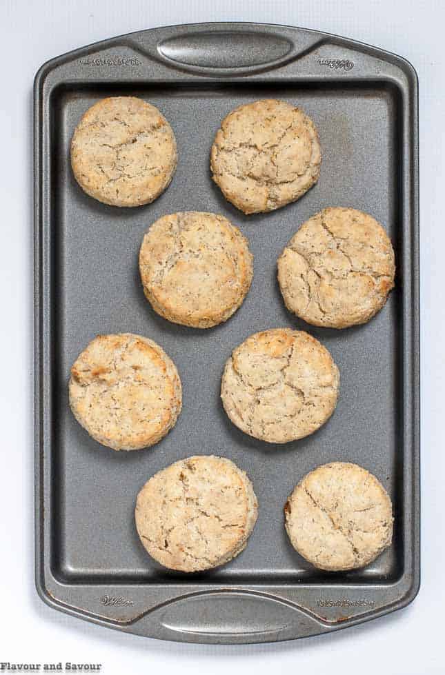 Herbed Gluten-Free Baking Powder Biscuits on a baking tray