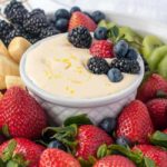 Creamy Lemon Curd Fruit Dip with berries