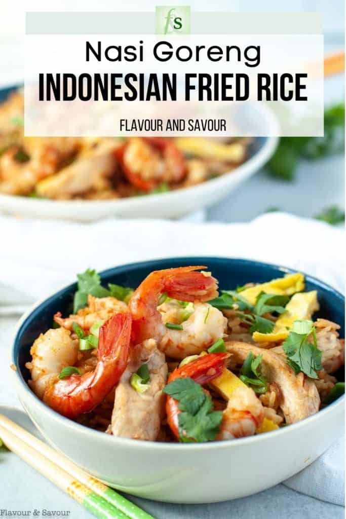 Image with text for Nasi Goreng Indonesian Fried Rice