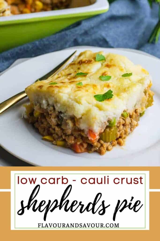 image with text for Shepherds pie with cauliflower crust