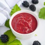 Blackberry Balsamic Dressing in a white bowl