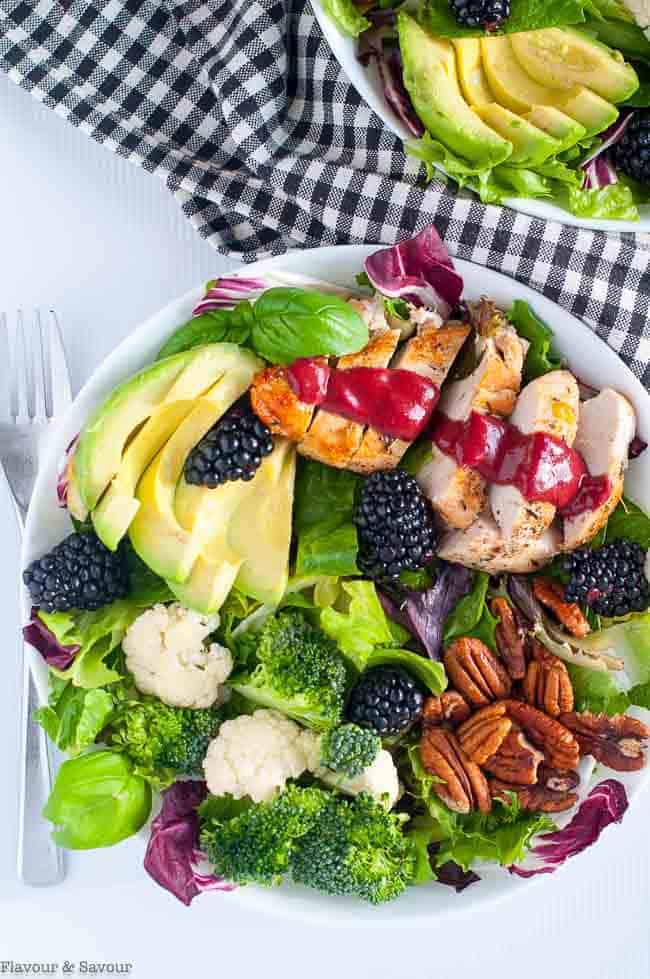 Blackberry Balsamic Grilled Chicken Salad