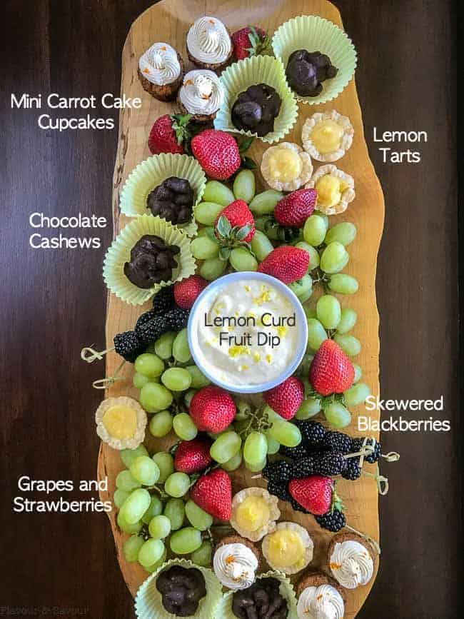 Labeled diagram of Dessert and Fruit Board