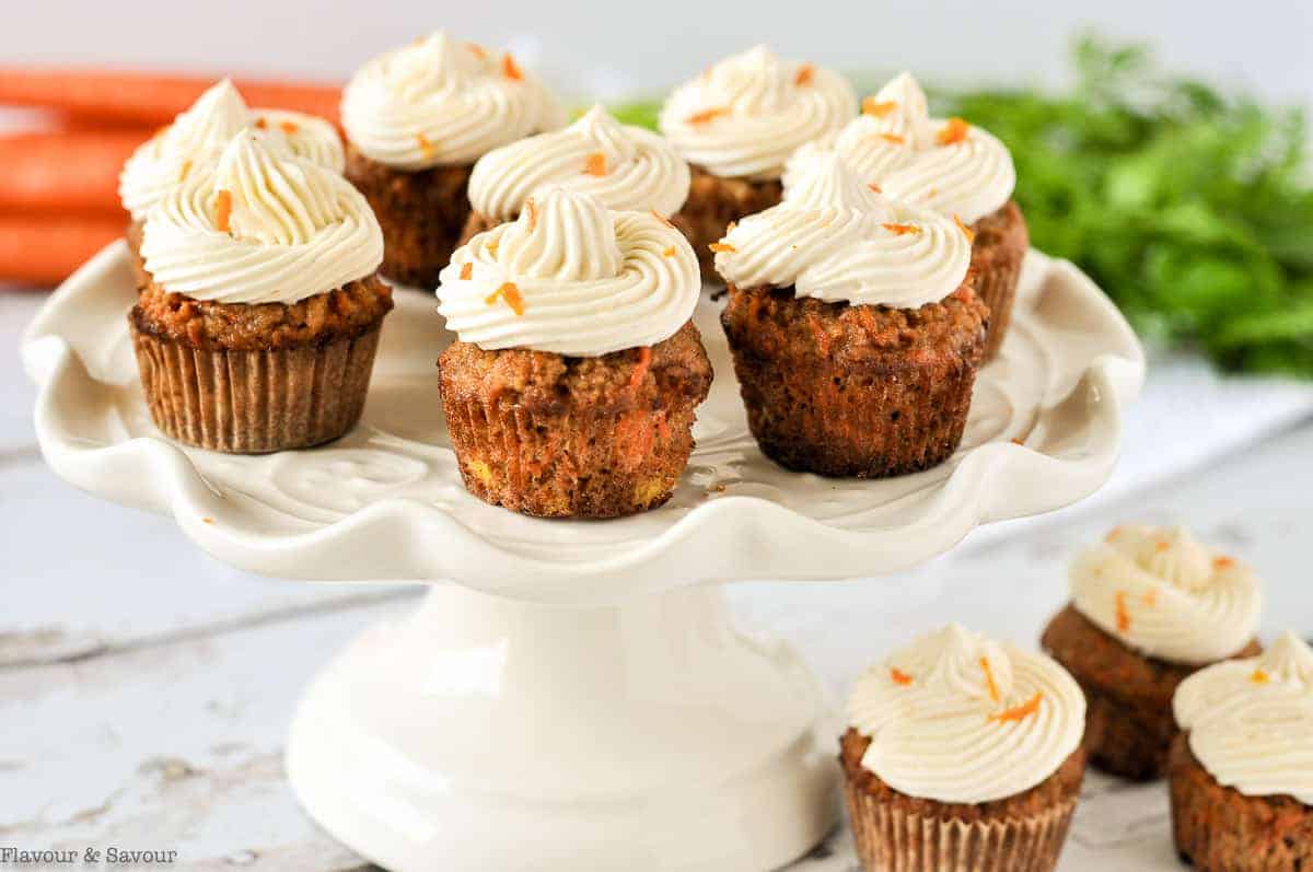 Gluten free carrot cake cupcakes with pineapple information