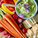 Avocado Feta Herbed Dip with crudites