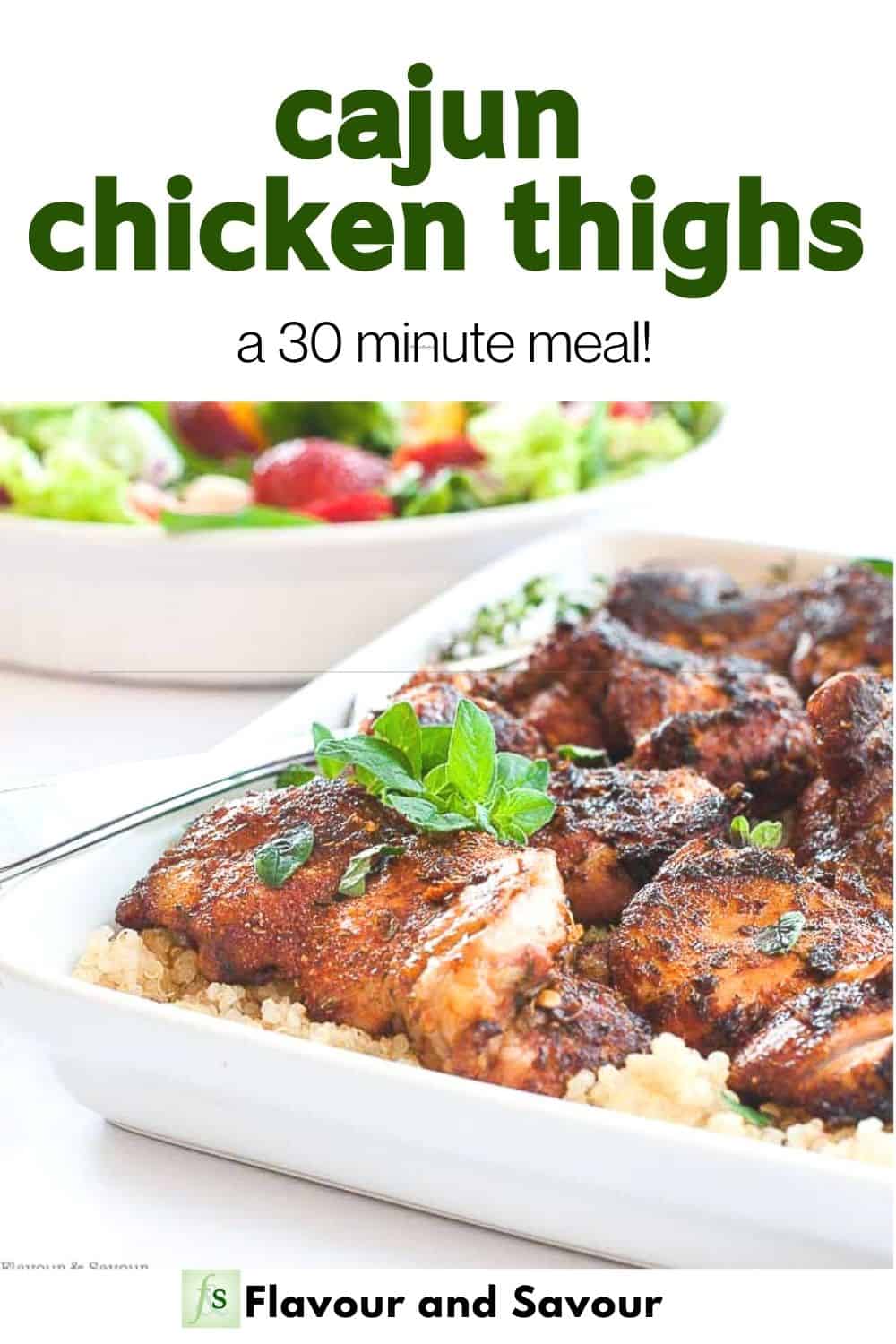 Grilled Cajun Chicken Thighs with Zesty Quinoa Flavour and Savour