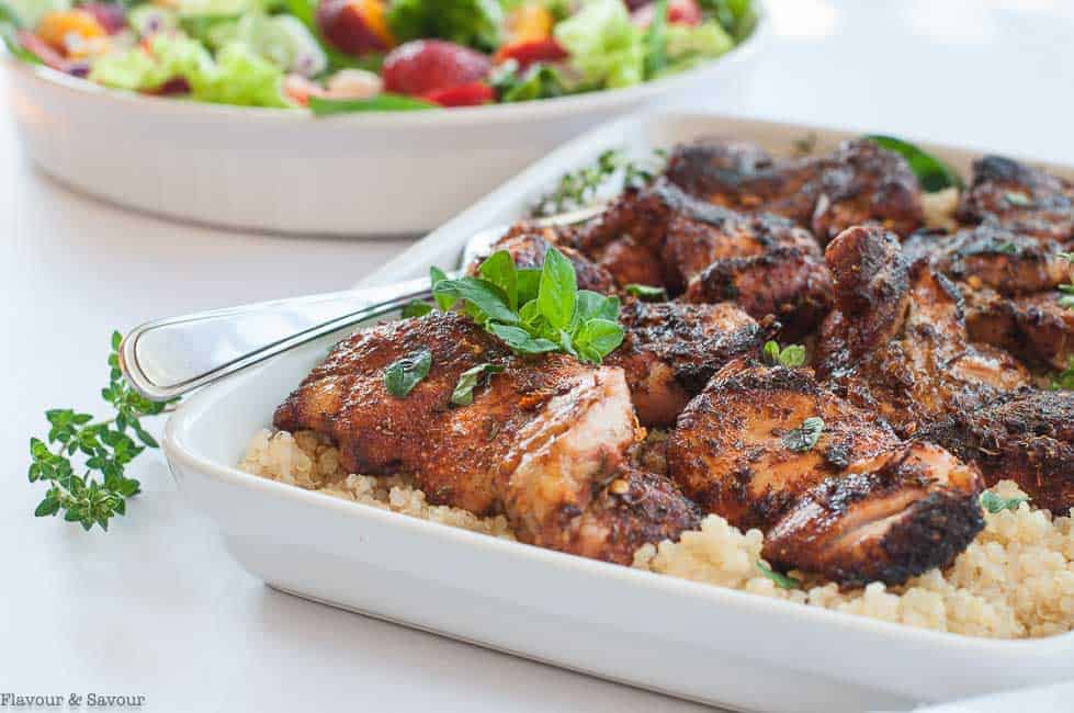 Grilled Cajun Chicken Thighs with Zesty Quinoa Flavour and Savour