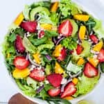 Strawberry Mango Arugula Salad overhead view