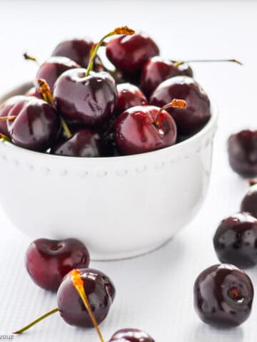 a bowl of fresh cherries