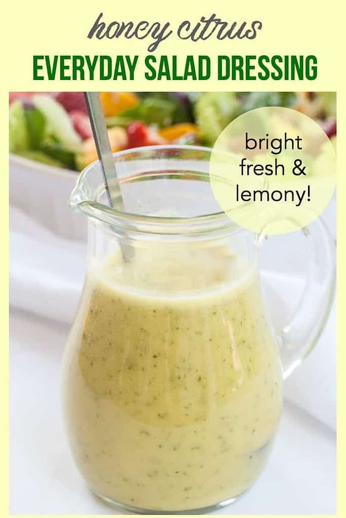 Pinterest pin for Honey Citrus Salad Dressing