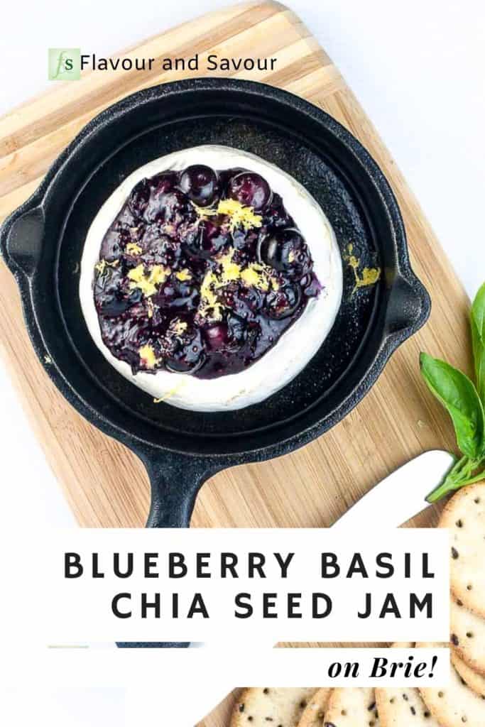 Pinterest image for Blueberry Basil Chia Seed Jam