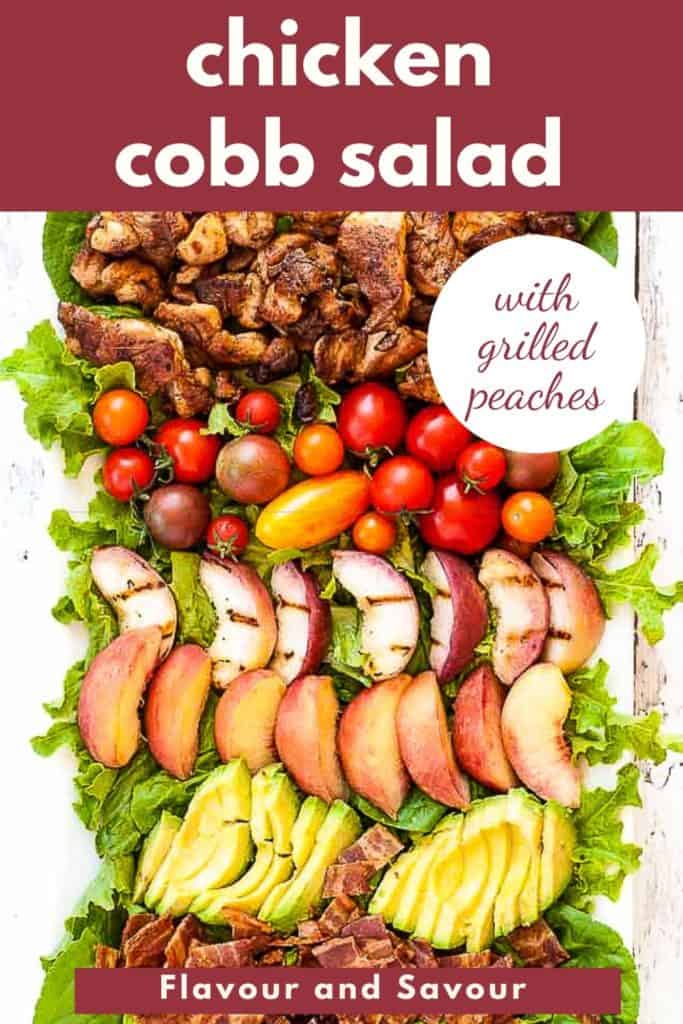 Chipotle Chicken Cobb Salad with text overlay