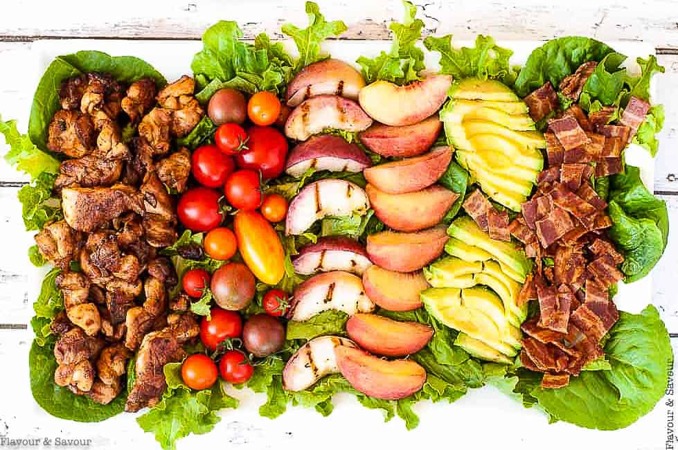 Chipotle Chicken Cobb Salad on a rectangular platter