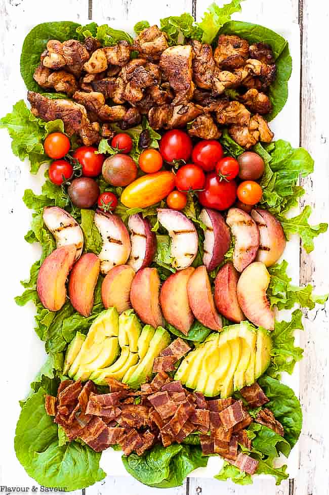 Chipotle Chicken Cobb Salad on a rectangular platter